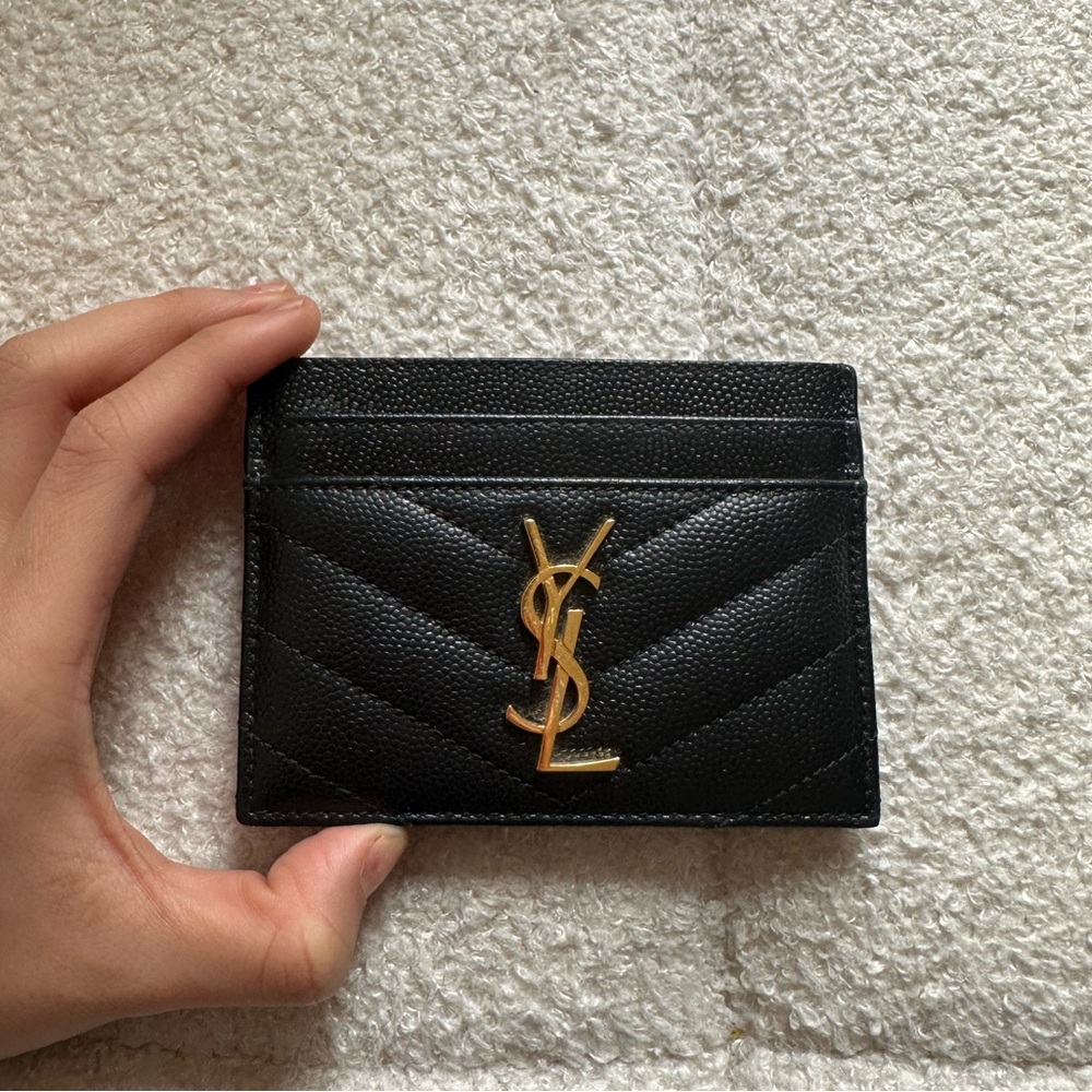 YSL Cardholder Black and Gold
